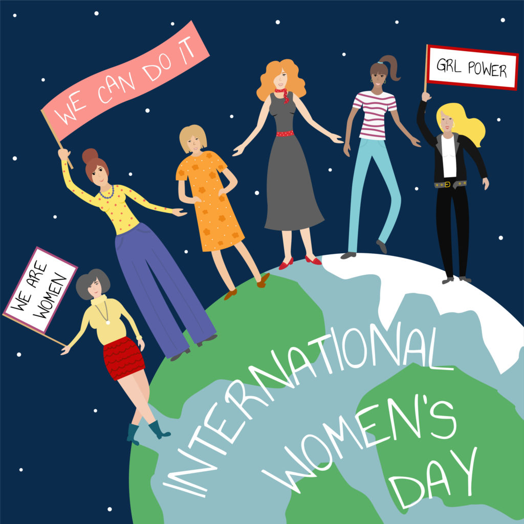Vector Feminist Illustration. Girl Power Poster. International W
