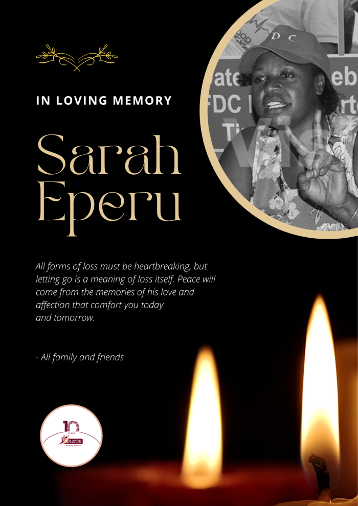 Sending Comfort: Forever in Our Hearts. RIP SARAH EPERU